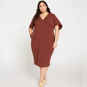 Universal Standard Brown V-Neck Dress
